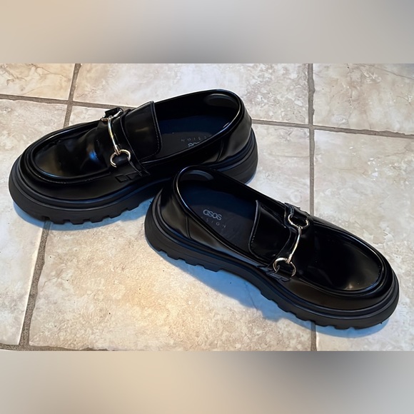 ASOS glossy chunky loafers in black. - Picture 5 of 10
